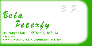 bela peterfy business card